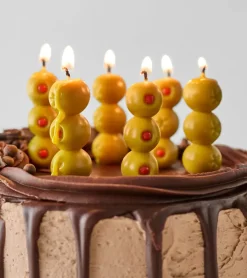 Bougies d'anniversaire olives