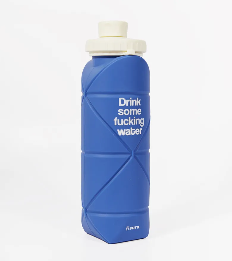 Bouteille pliable "Drink some fucking water"