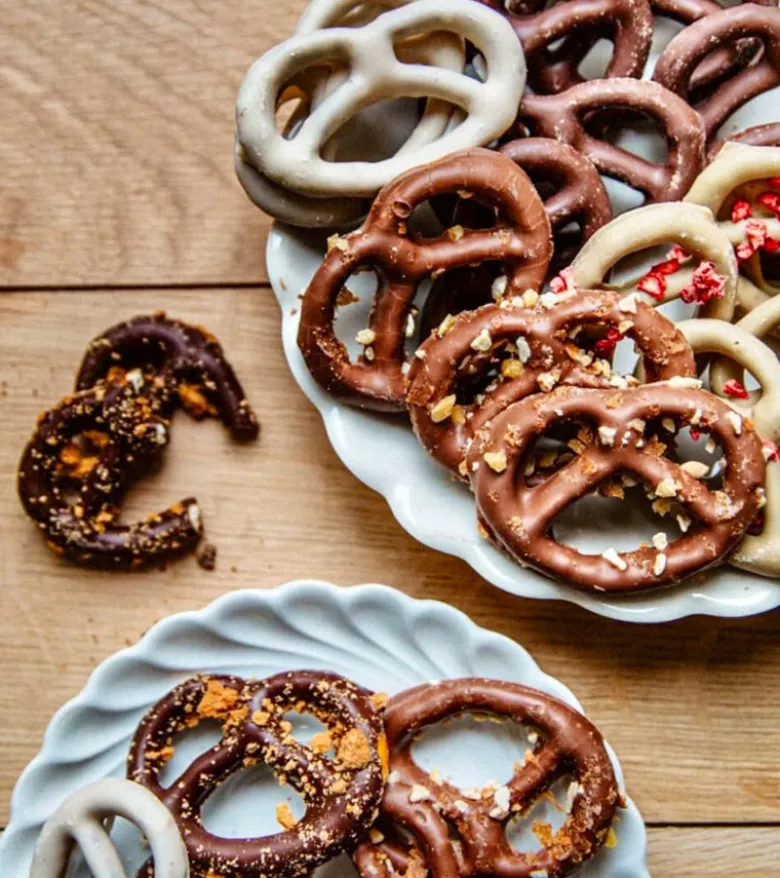 Bretzels enrobés de chocolat