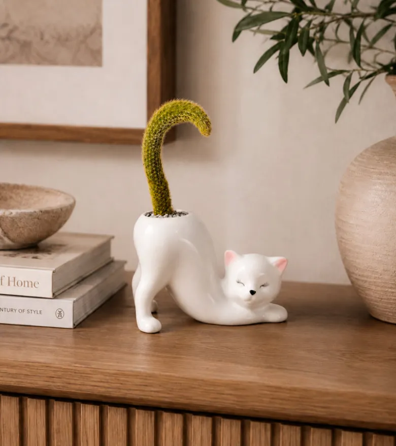Cache-pot Chat Yoga