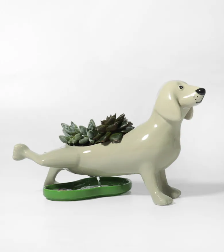 Cache-pot chien qui fait pipi
