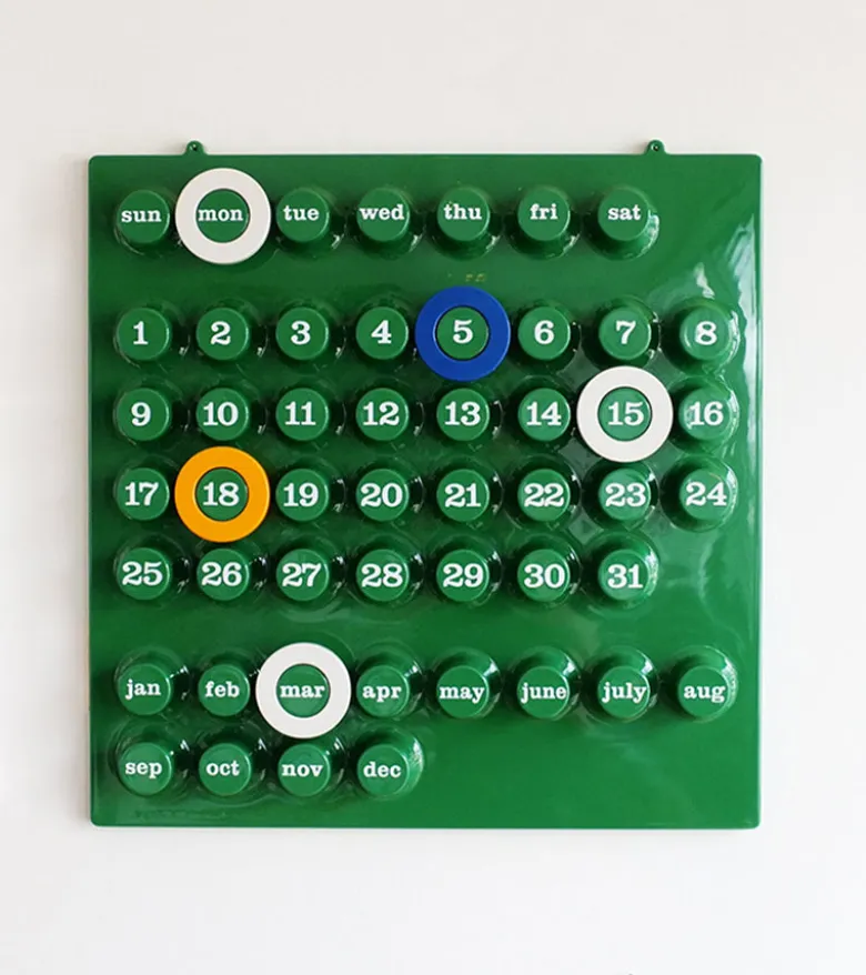 Calendrier perpétuel vert - Ring a Date