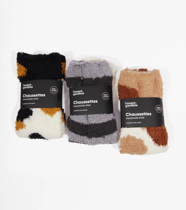 Chaussettes chat en moumoute