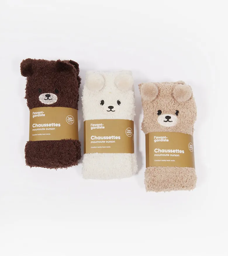 Chaussettes ourson en moumoute