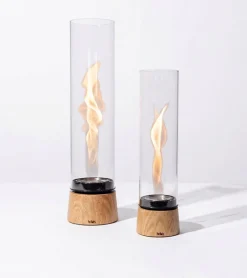 Cheminée de table portable SPIN air - Bois de chêne