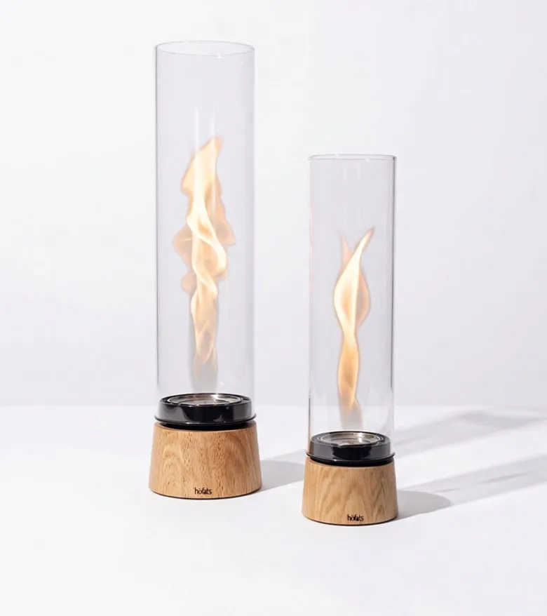 Cheminée de table portable SPIN air - Bois de chêne