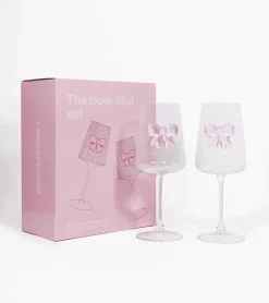 Coffret de deux verres à vin noeud