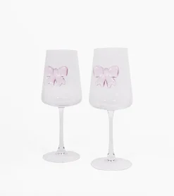 Coffret de deux verres à vin noeud