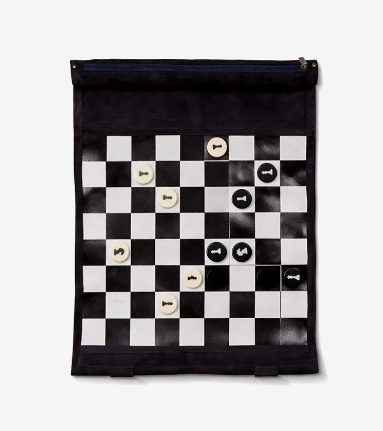 Echiquier de voyage en cuir