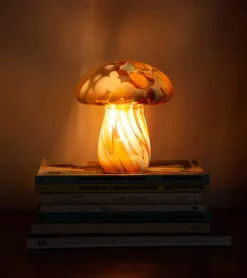 Lampe champignon chips en verre, sans fil
