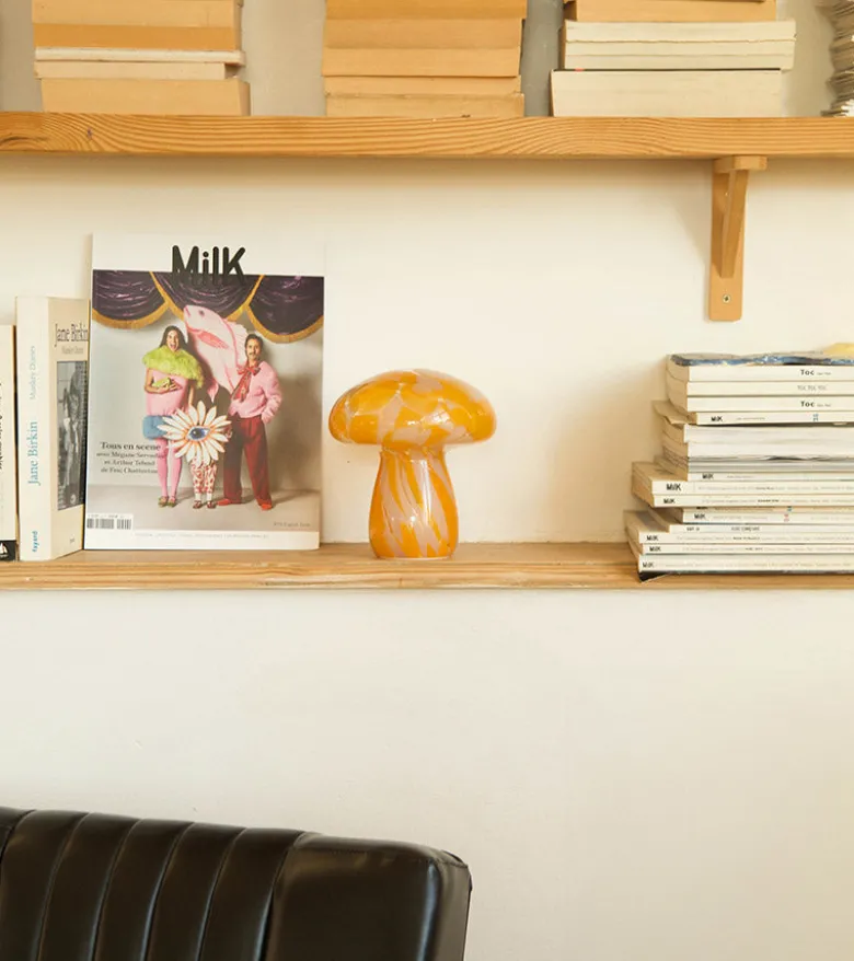 Lampe champignon chips en verre, sans fil