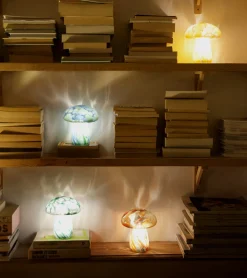 Lampe champignon chips en verre, sans fil
