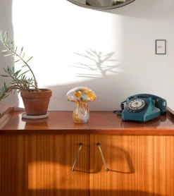 Lampe champignon chips en verre, sans fil