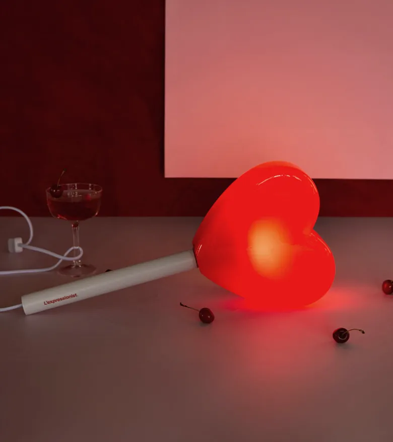 Lampe murale sucette coeur
