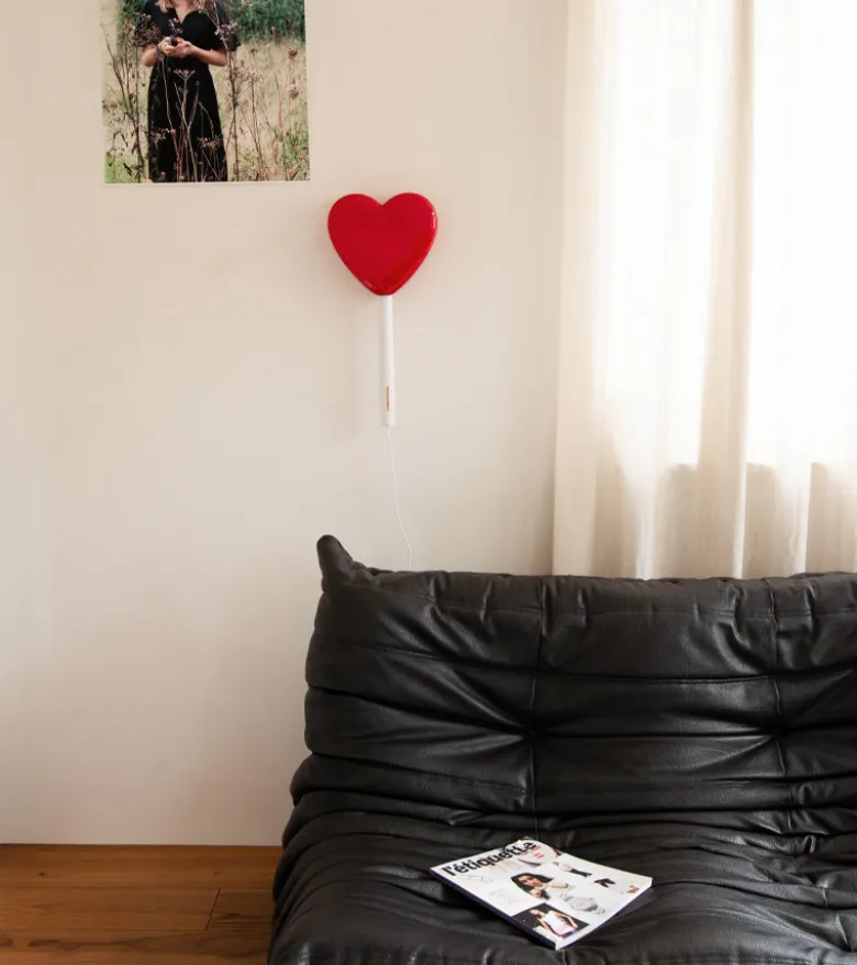 Lampe murale sucette coeur