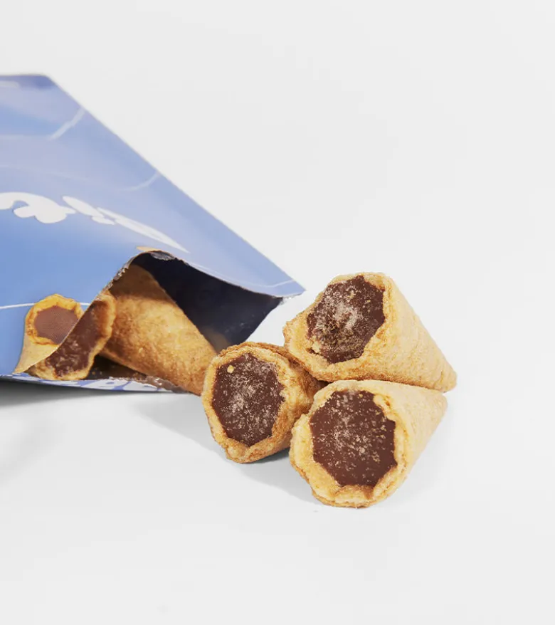 Mini cônes fourrés au chocolat