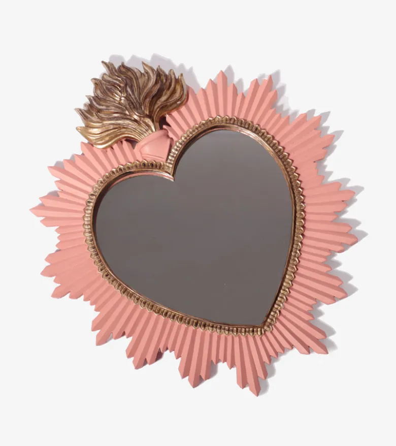 Miroir ex-voto rose