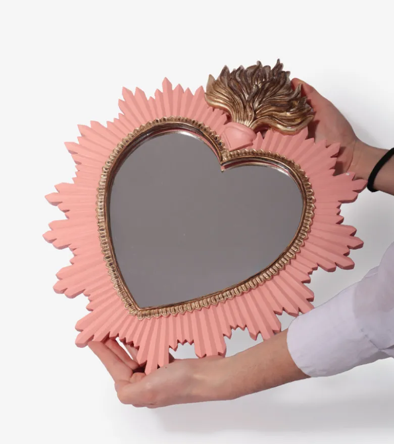 Miroir ex-voto rose