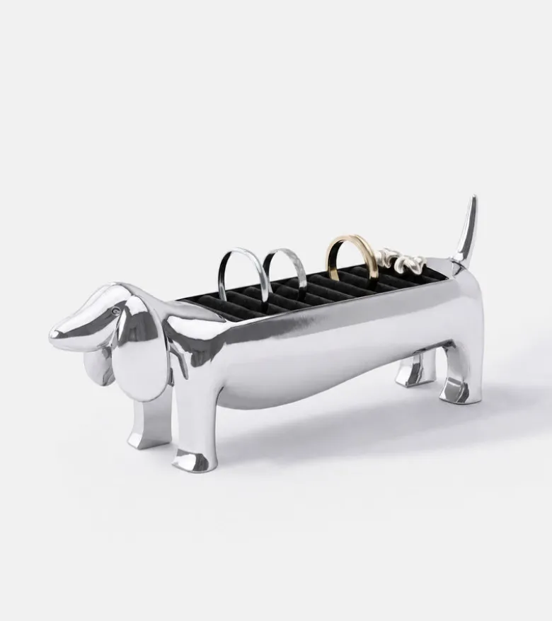 Porte-bagues teckel chrome