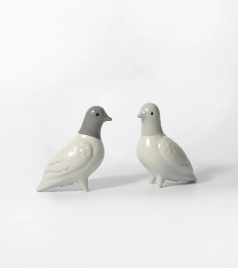 Salière et poivrière pigeons