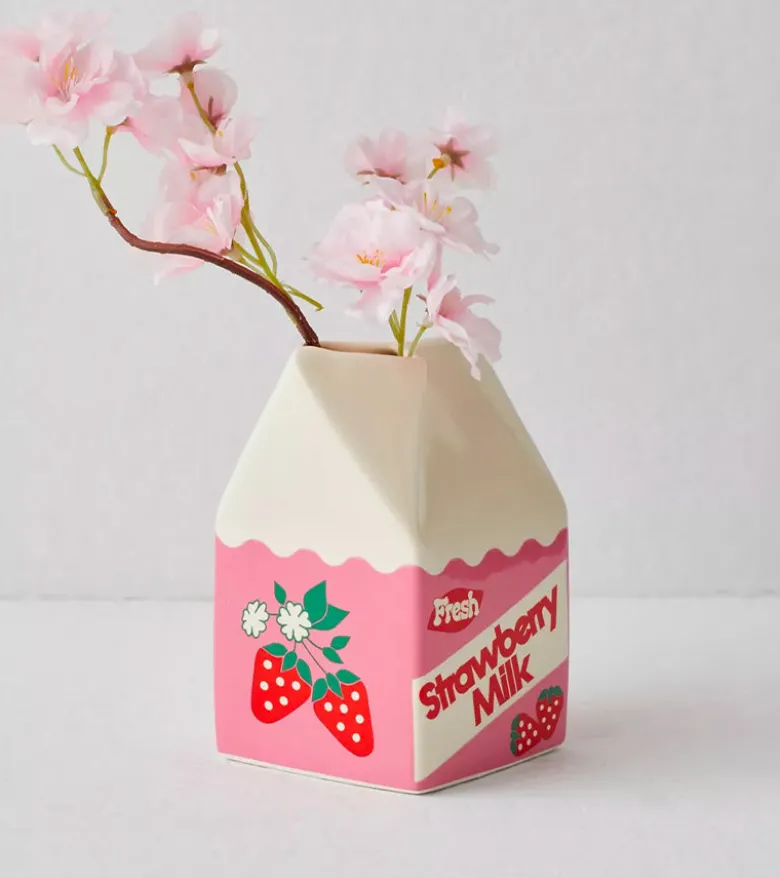 Vase brique de lait à la fraise
