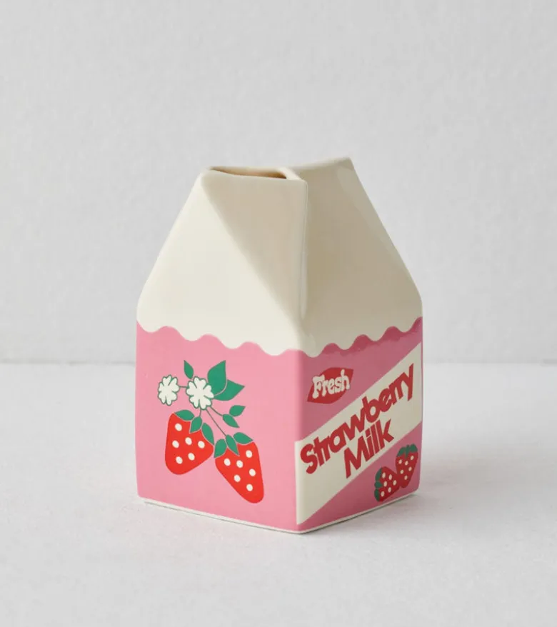 Vase brique de lait à la fraise
