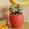Vase fraise en céramique